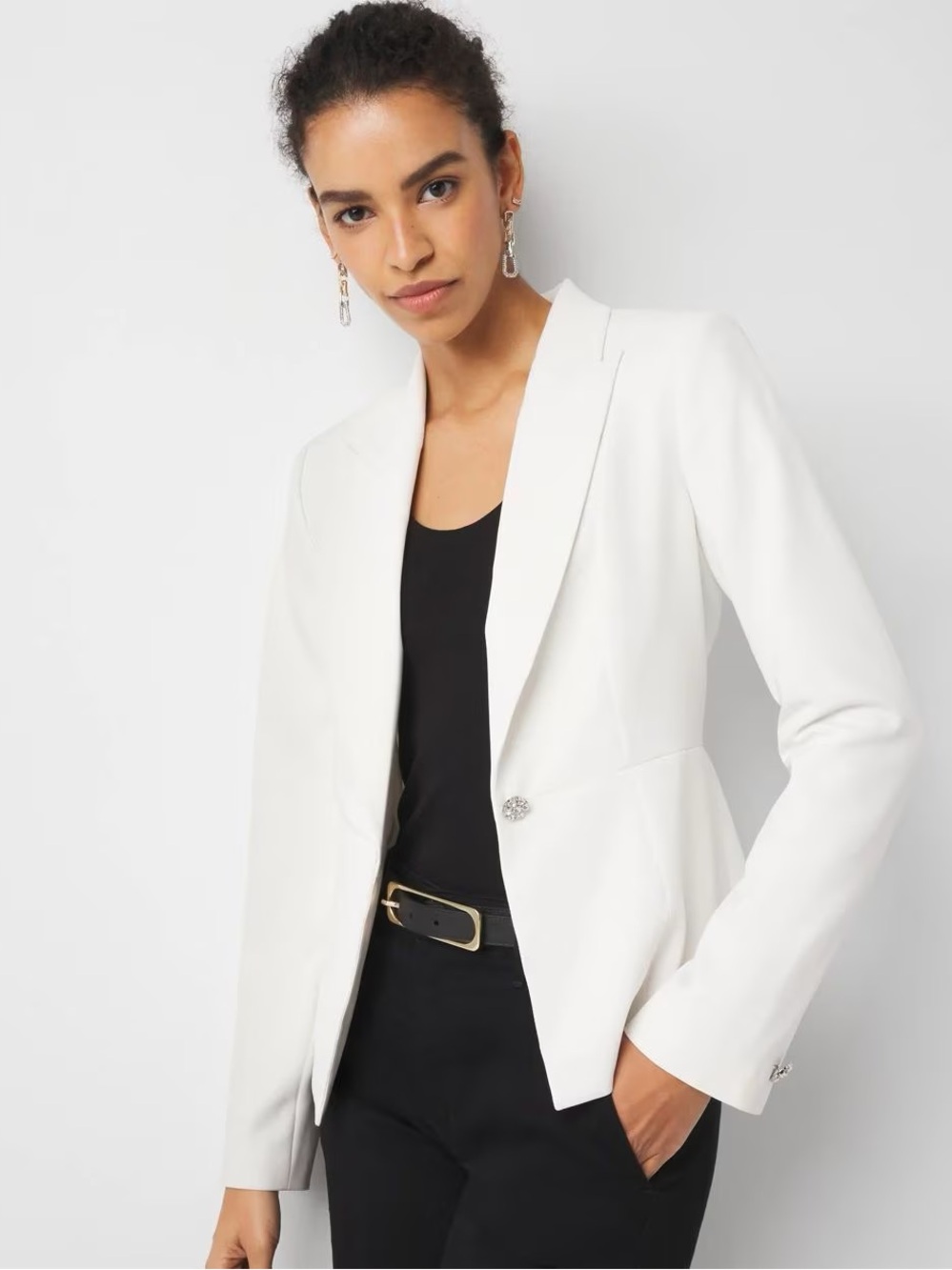 White House Black Market White Blazer Size 12